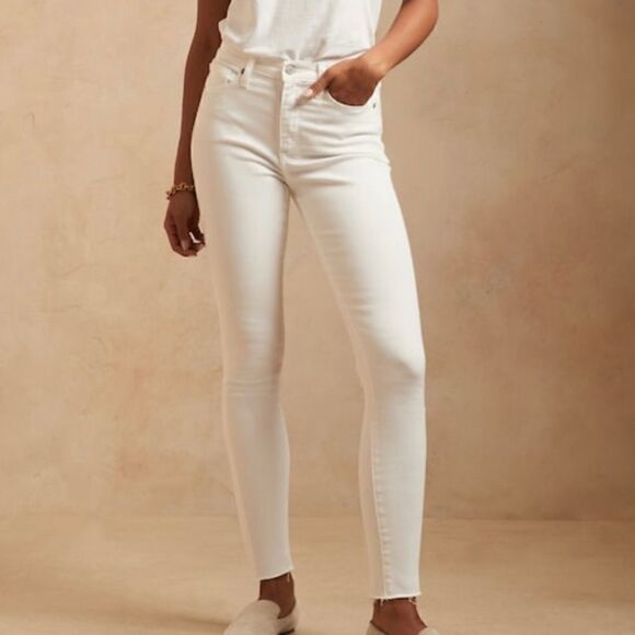BANANA REPUBLIC High + Skinny Jean, White, Size 32 - Picture 2 of 13